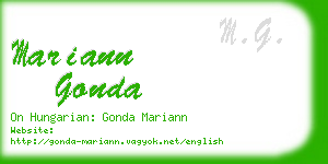 mariann gonda business card